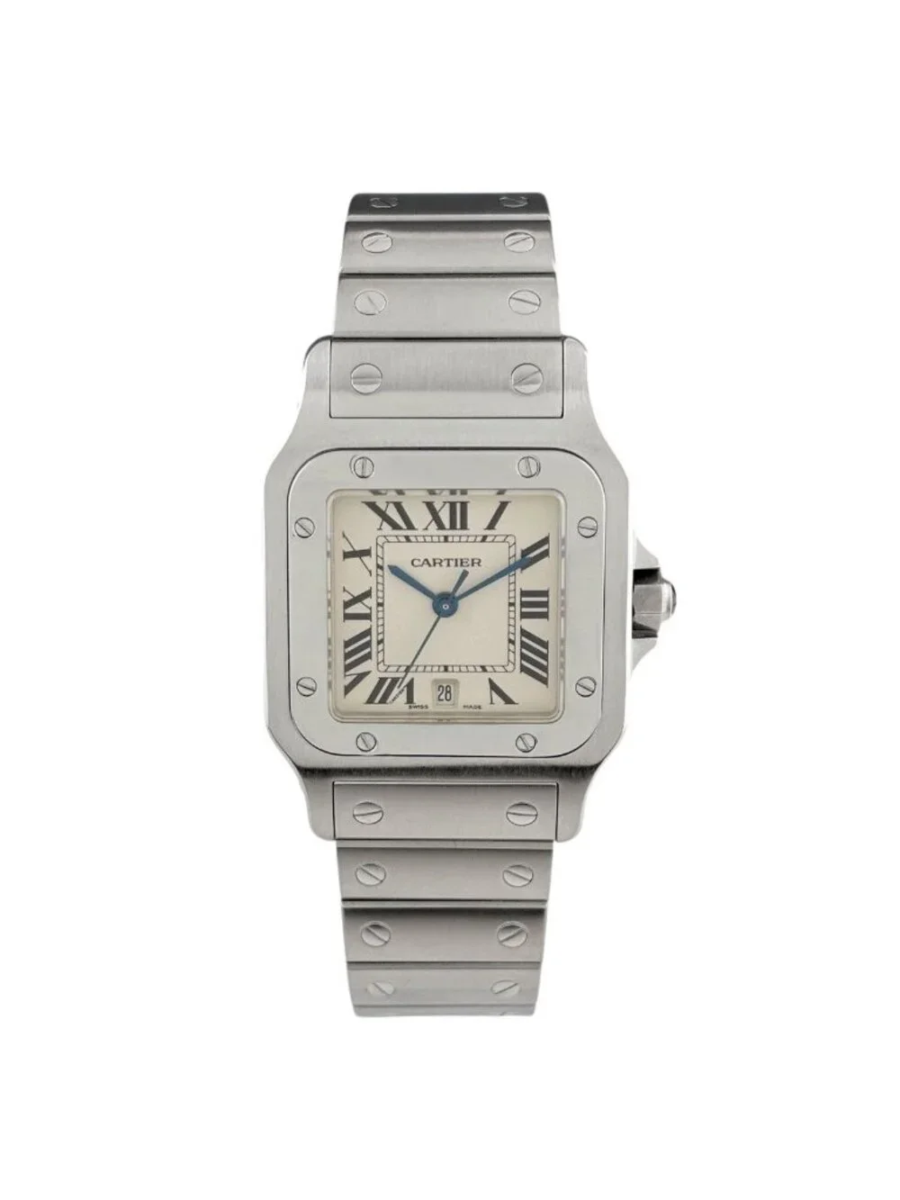Cartier Santos Galbe LM Watch SS Quartz Ivory